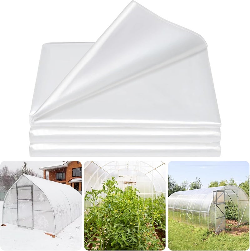 Legigo 10 X 50 Ft Clear Plastic Plant Covers Freeze Protection- 6 Mil Winter Greenhouse Plastic Sheeting for Frost Water Sun Wind Resistant, Plant Vegetable Blanket Covers for Cold Weather Garden Farm - Image 1